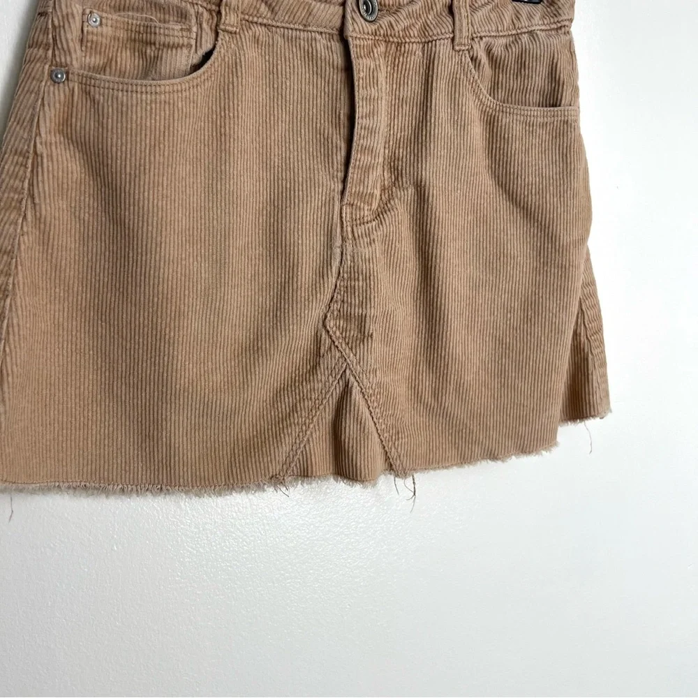 Zara Tan Corduroy Cut Off Skirt kids size 9 years
